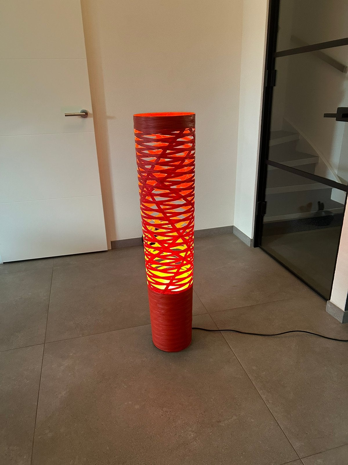 Foscarini tress media rode dimbare vloerlamp 110 cm, Ophalen, Zo goed als nieuw