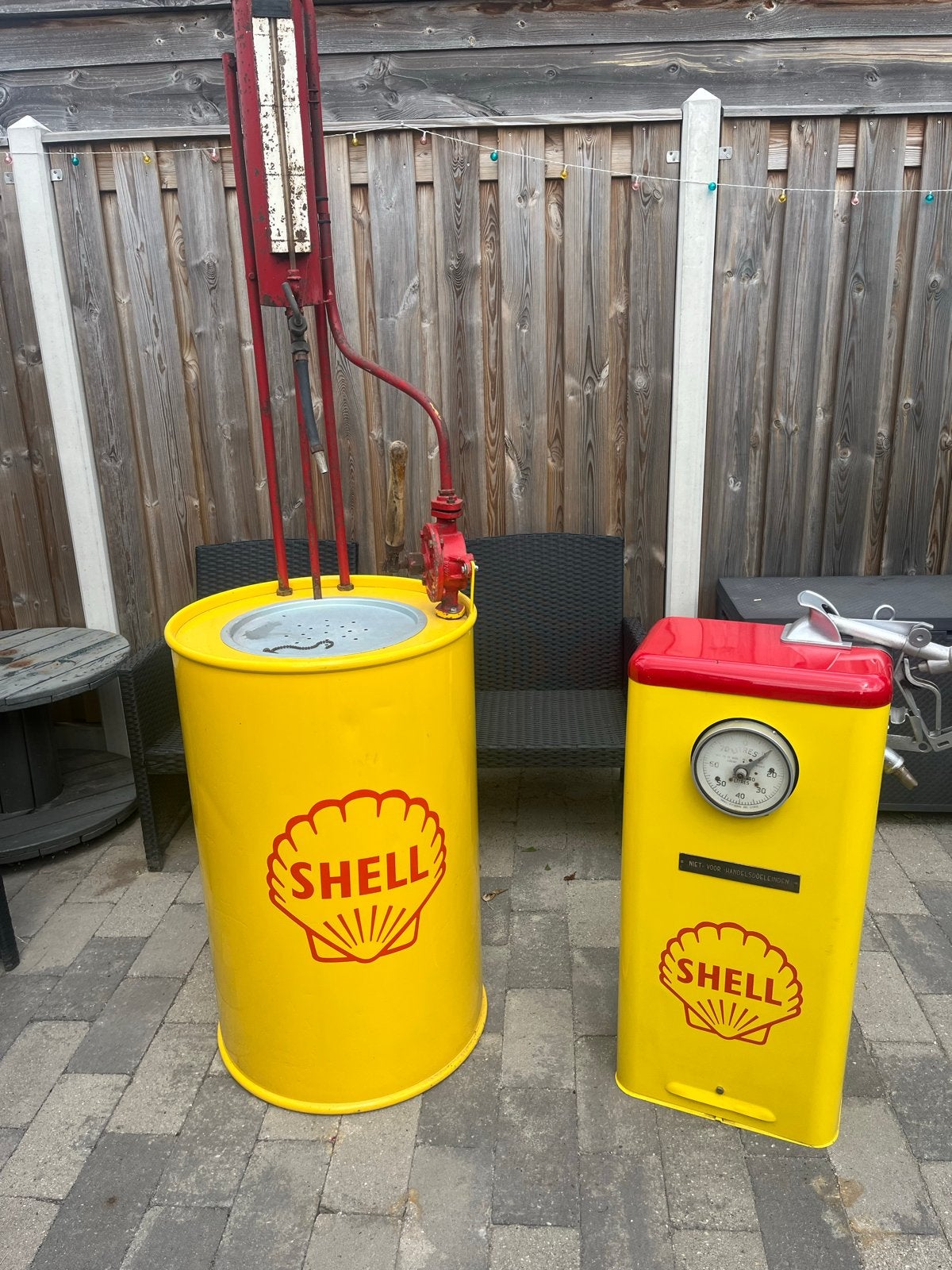 Vintage Shell Benzinepompen Set - Decoratief, Ophalen, Zo goed als nieuw