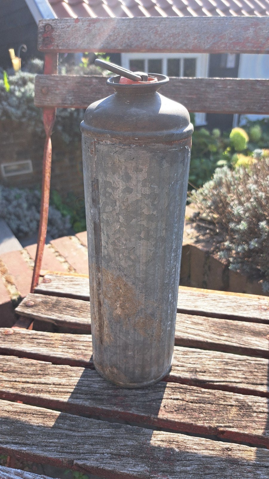 Antieke Zinken Kruik uit Frankrijk - Brocante Decoratie, Ophalen of Verzenden