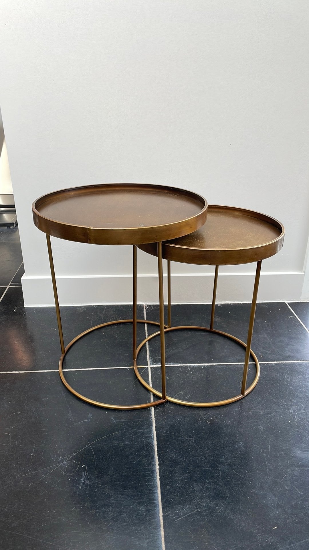 Bijzettafels Brons Karwei, Minder dan 55 cm, Gebruikt, Metaal of Aluminium, Rond
