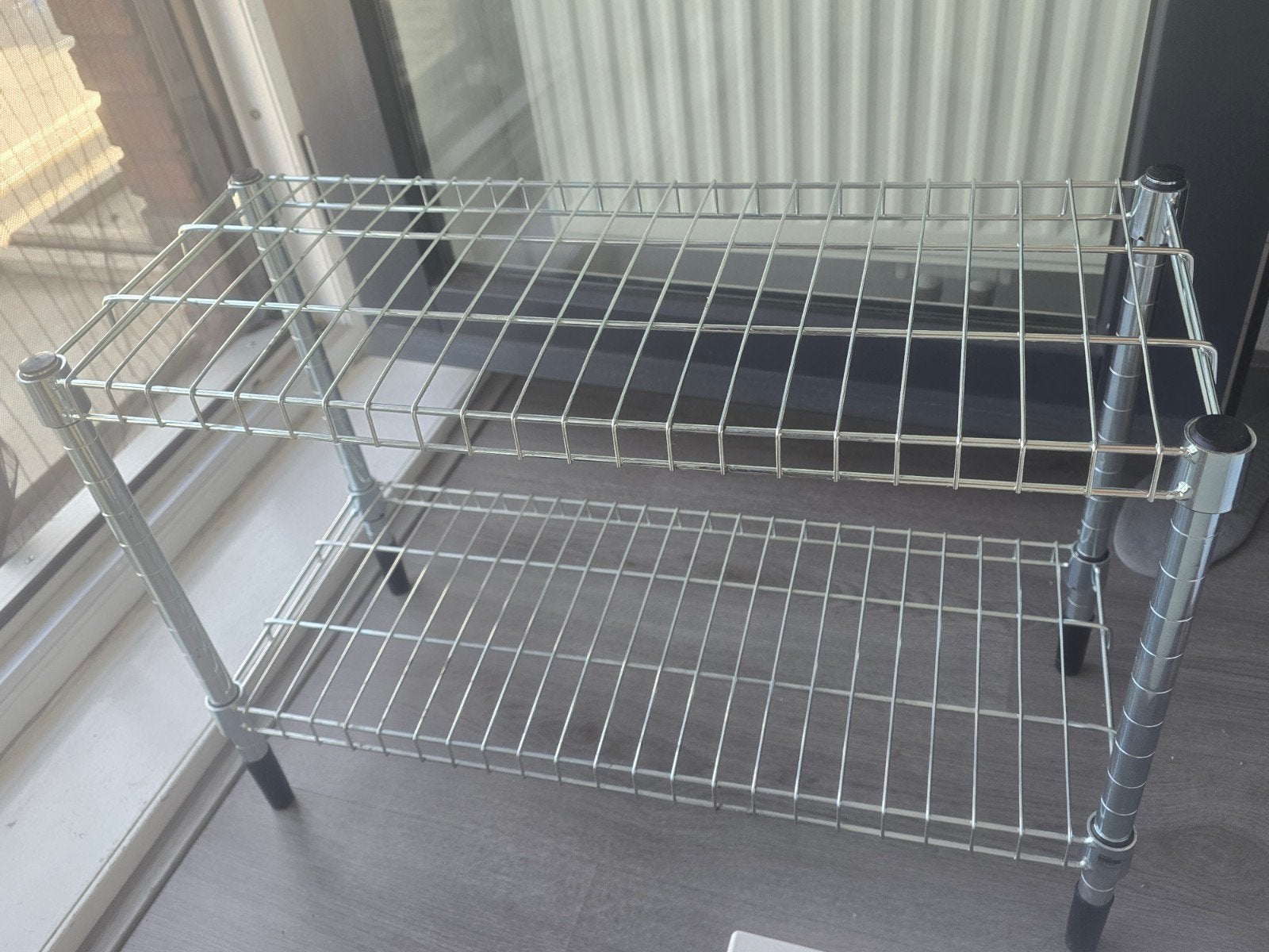 stainless steel shoe rack / RVS shoenenrek, Ophalen