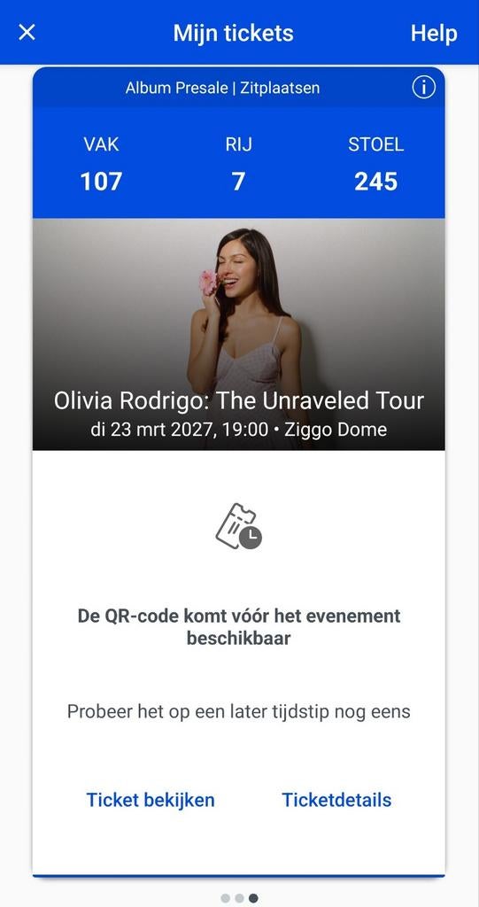Olivia Rodrigo 3x Zitplaatsen Tickets Ziggo Dome, Tickets en Kaartjes, Drie personen of meer, Maart
