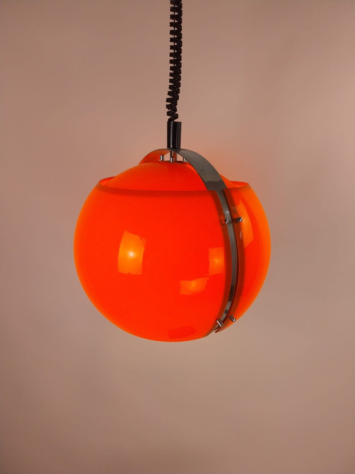 Hanglamp, Harvey Guzzini, geproduceerd door Meblo, 70’s, Ophalen, Zo goed als nieuw, Kunststof, Minder dan 50 cm