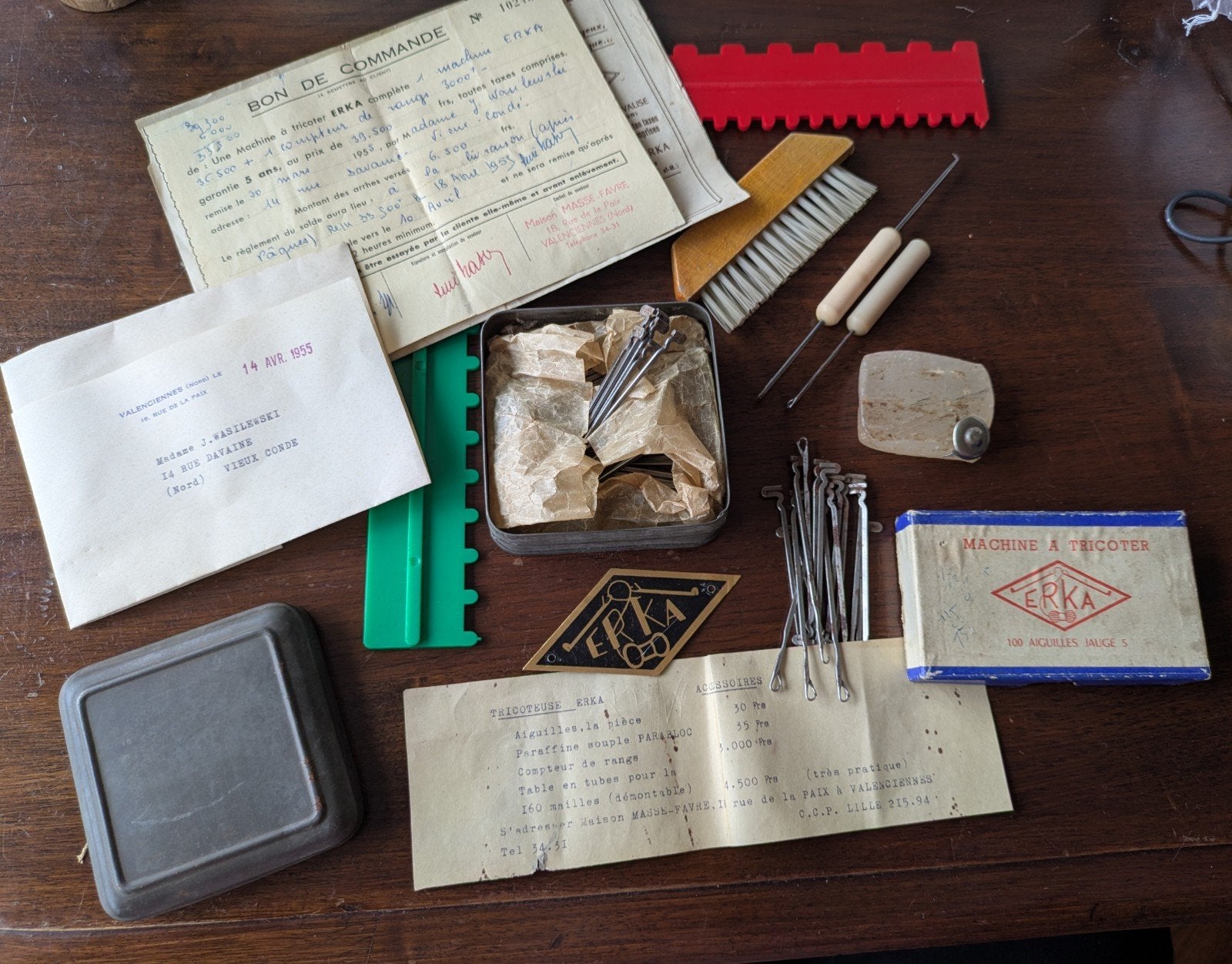 Erka breimachine onderdelen 1955, Hobby en Vrije tijd, Ophalen of Verzenden, Breien, Machine