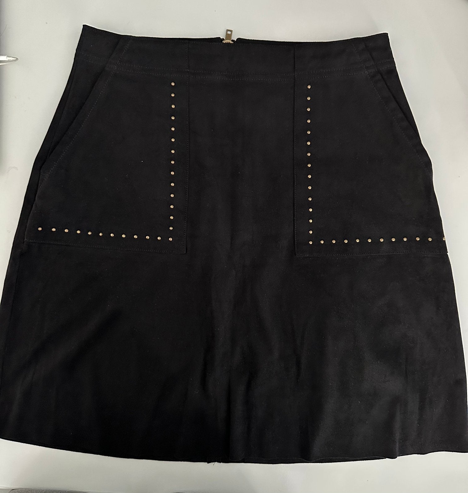 Costes damesrok zwart suède met studs, Zwart, Ophalen of Verzenden, Zo goed als nieuw, Maat 36 (S)