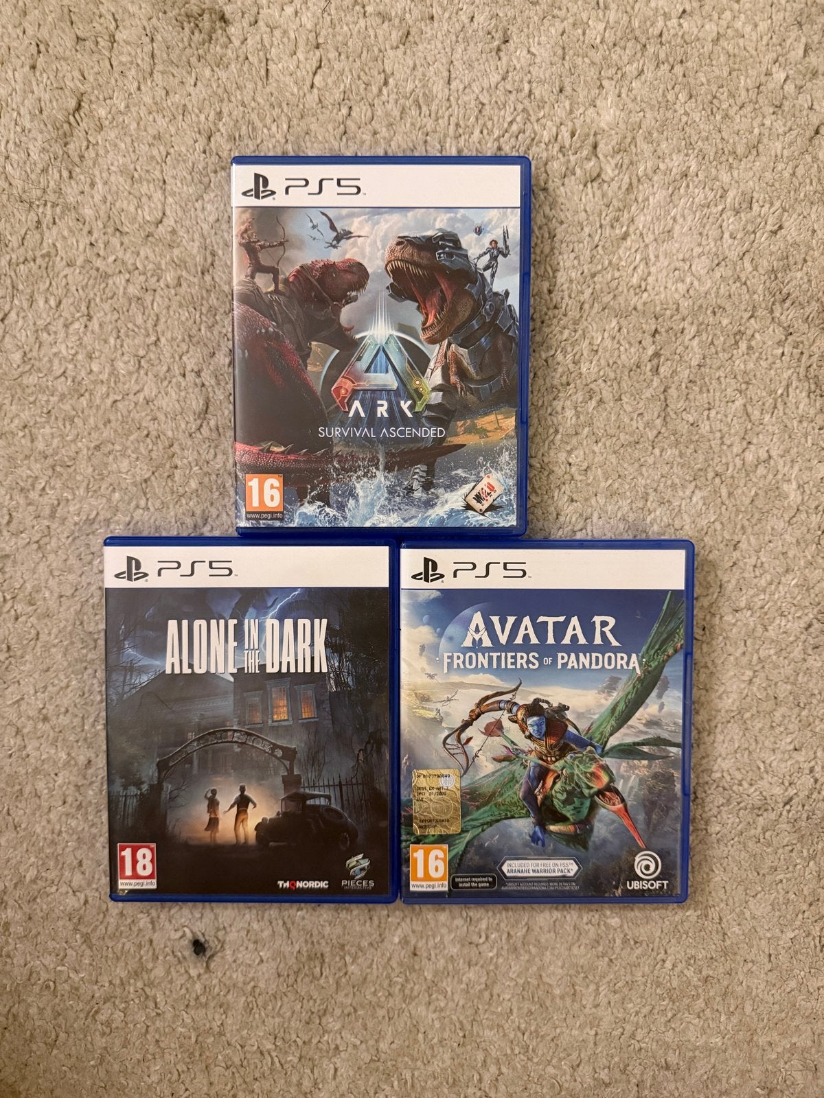 PS5 Games: ARK, Alone in the Dark, Avatar (3-pack), Online, Vanaf 18 jaar, 1 speler, Zo goed als nieuw
