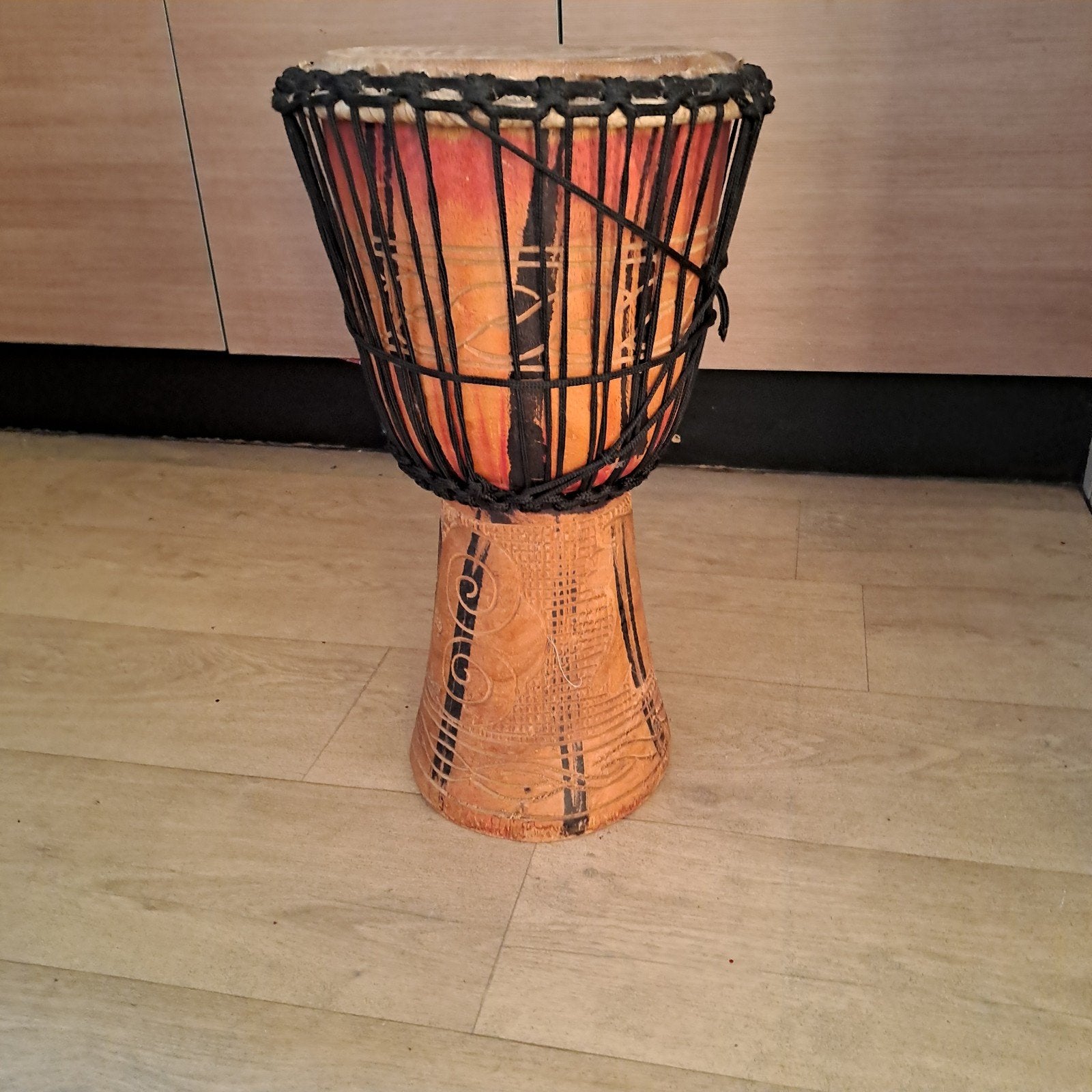 Authentieke Ghaneze Djembe, Muziek en Instrumenten, Percussie, Ophalen, Gebruikt, Trommel