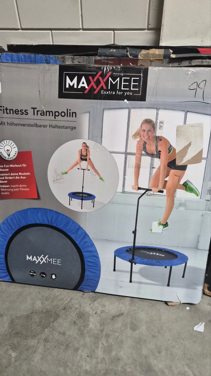 MAXXMEE Fitness Trampoline met verstelbare stang, Ophalen, Nieuw, Armen, Overige typen