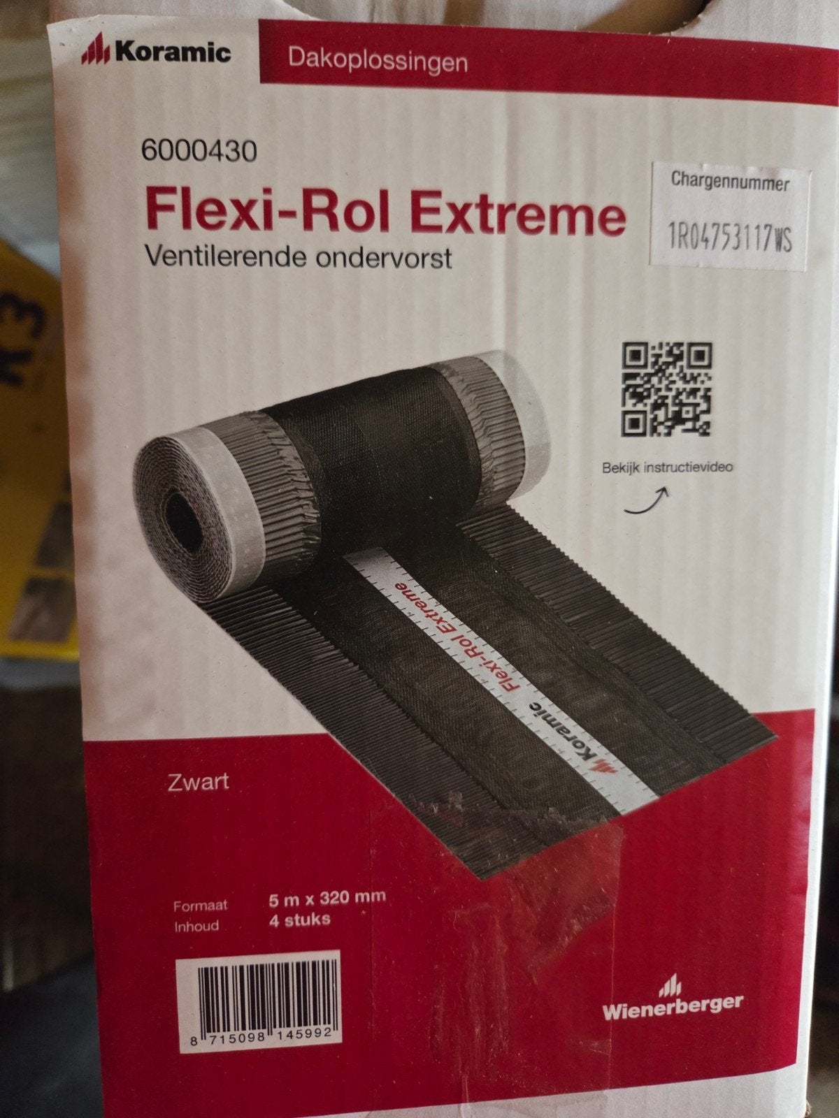 Koramic Flexi-Rol Extreme Ventilerende Ondervorst Zwart, Doe-het-zelf en Verbouw, Overige materialen, Zwart, Overige typen, Nieuw