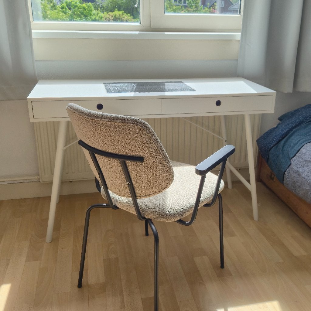 Bureau LINDVED 48x120 2 lades wit (JYSK), Ophalen, 120 cm, 48 cm, Hout