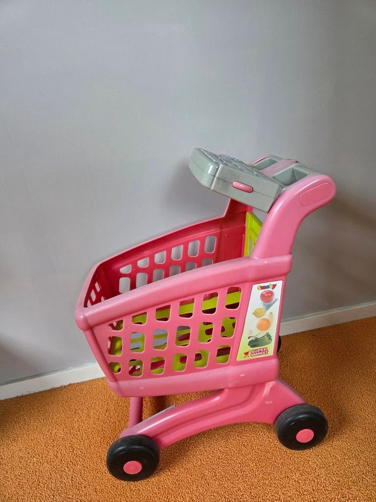 Roze speelgoed winkelwagentje Smoby, Ophalen