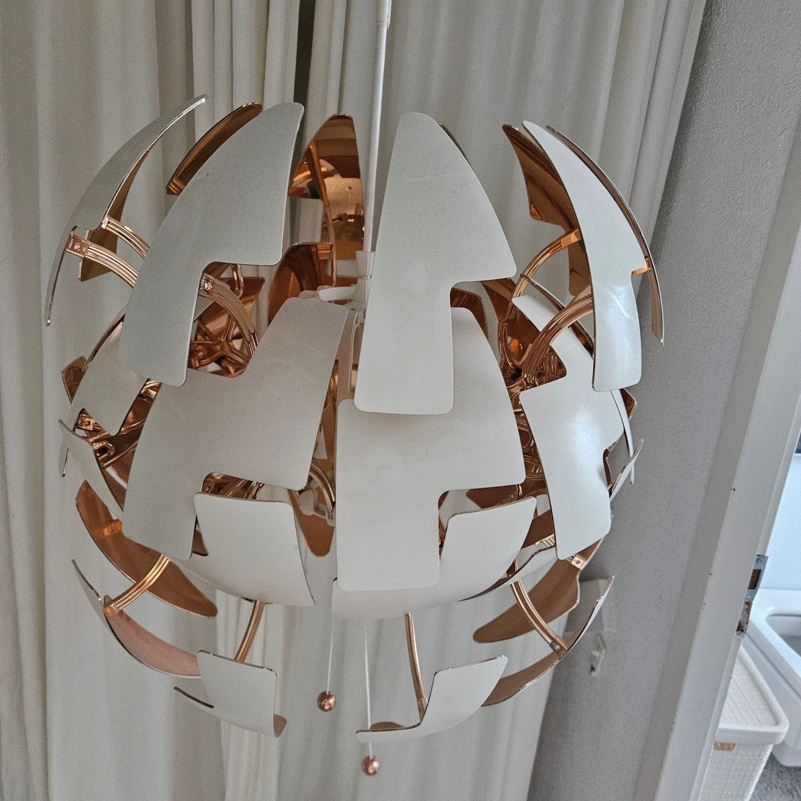IKEA PS 2014 Hanglamp - Wit/Koper 52cm, Huis en Inrichting, Ophalen, Kunststof, E27 (groot), Zo goed als nieuw