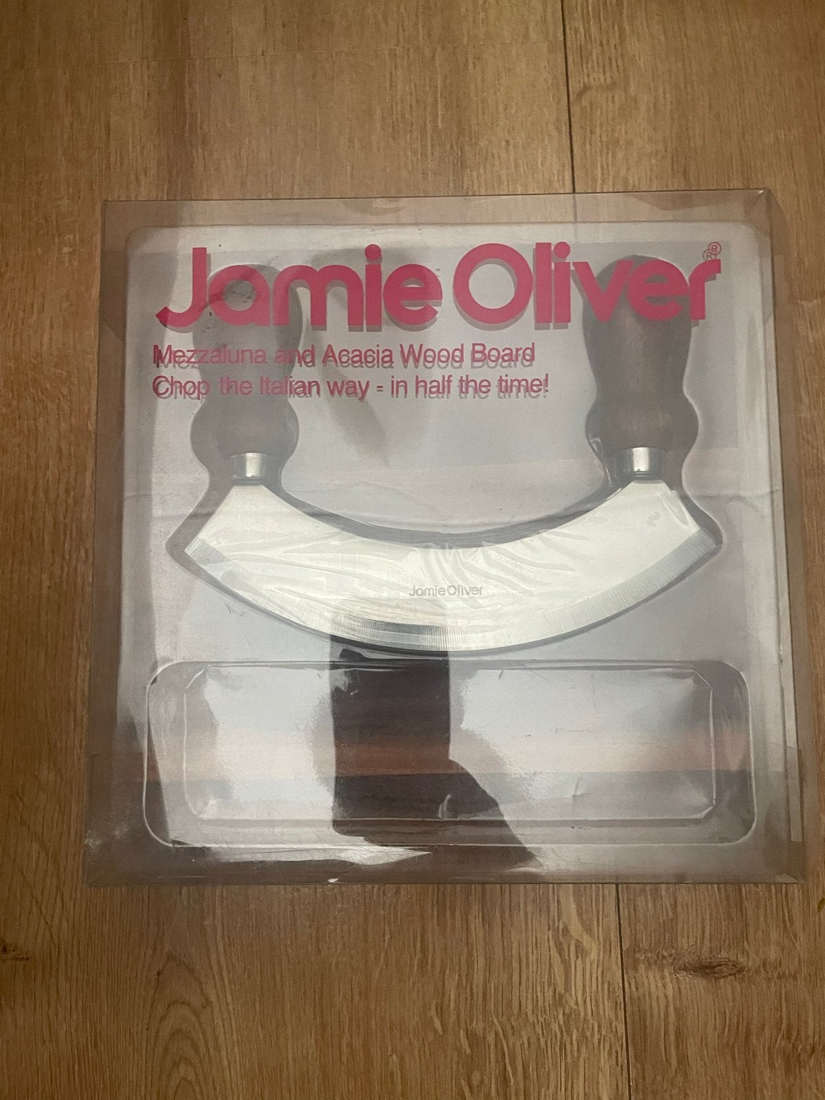 Jamie Oliver Mezzaluna met Acacia Houten Snijplank, Ophalen, Overige typen, Hout, Nieuw