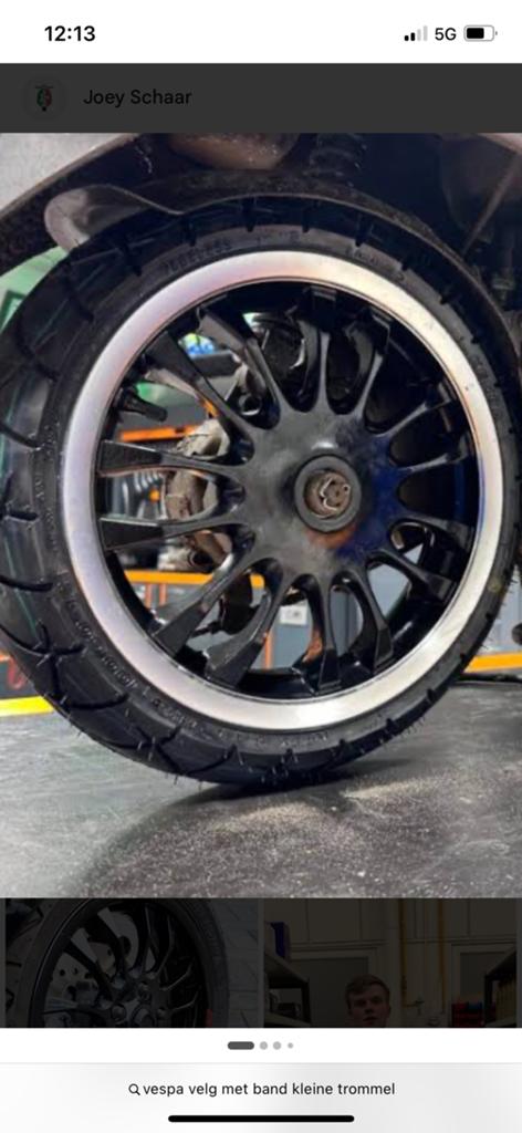Gezocht 110mm kleine trommel Vespa velg 12 inch, Ophalen of Verzenden, Overige typen, Vespa