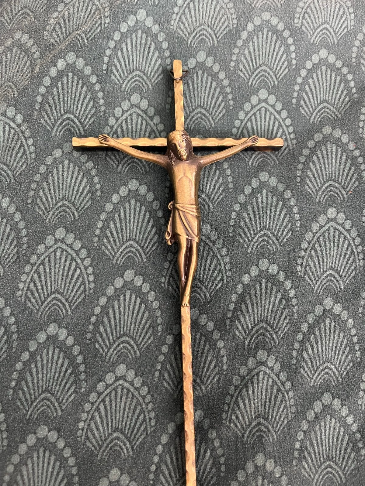 Massief Koperen Kruisje - Jezus aan het Kruis, Antiek en Kunst, Ophalen of Verzenden