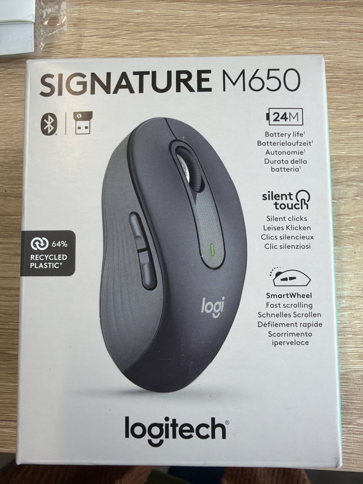 Logitech Signature M650 Draadloze Muis - Grijs, Computers en Software, Muizen, Rechtshandig, Muis, Ergonomisch, Nieuw