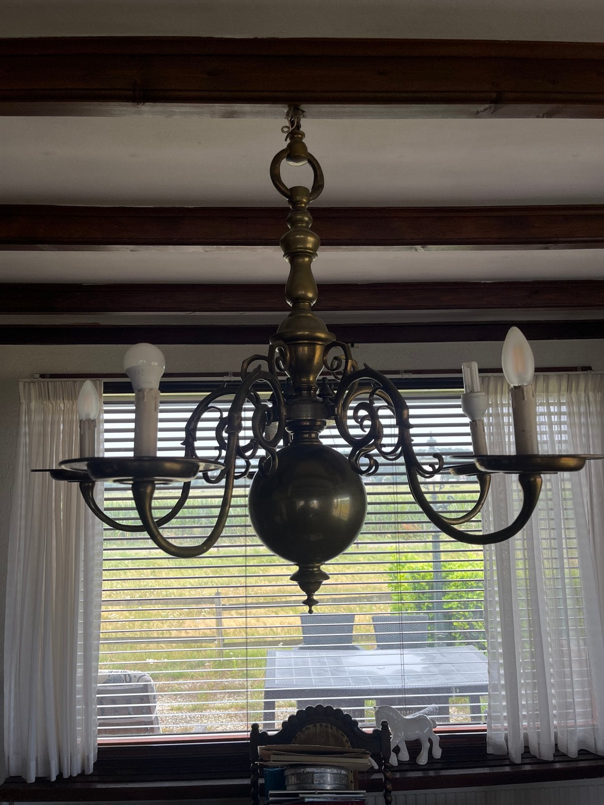 Antieke Koperen Hanglamp - Klassieke Stijl, Ophalen, Gebruikt, Metaal