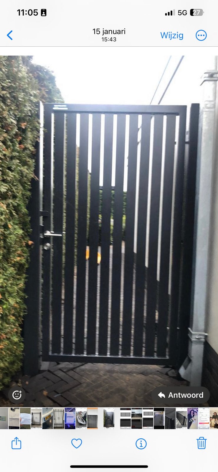 Tuinpoort 1 meter breed 2 meter hoog op maat, Tuin en Terras, Ophalen of Verzenden, Zo goed als nieuw, IJzer, Looppoort
