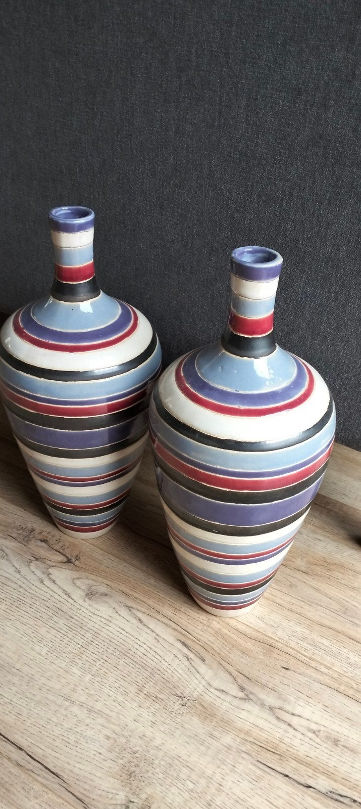Twee vazen van keramiek, Ophalen, 39 cm, Zo goed als nieuw, Steen/keramiek