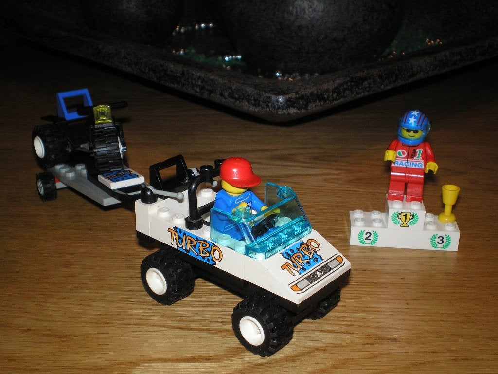 Lego System Met beschrijving. Auto met aanhanger., Ophalen of Verzenden, Gebruikt, Complete set, Lego