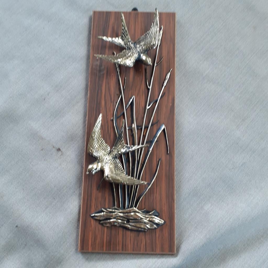 Retro, vintage Wanddecoratie "2 zwaluwen", Ophalen of Verzenden, Huis en Inrichting