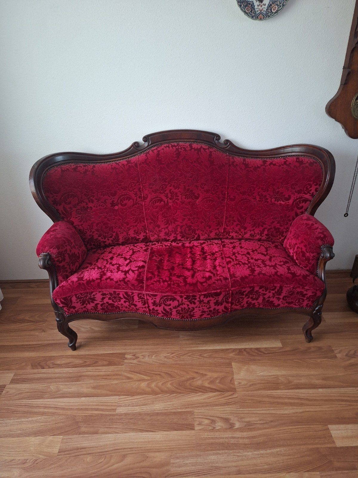 Mooie Biedermeier bank met wollen bekleding 295   euro, Antiek en Kunst, Antiek | Meubels | Stoelen en Banken, Ophalen