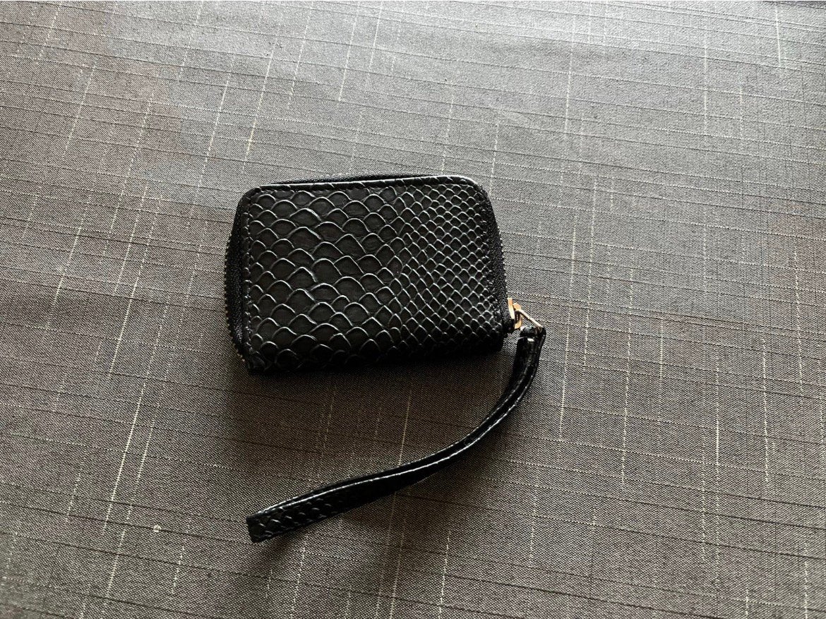 Atmosphere kleine Portemonnee rits zwart croco 10x7, Ophalen of Verzenden, Zo goed als nieuw, Zwart