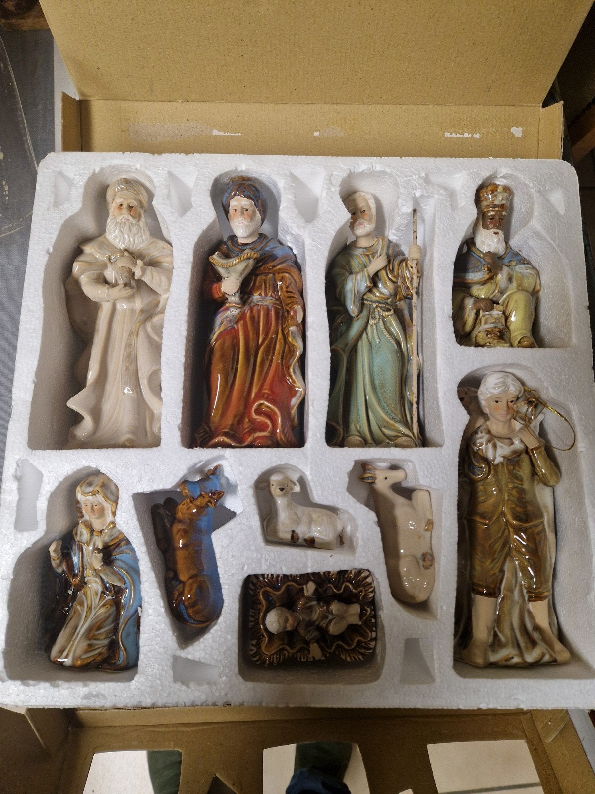 zeer mooie kerstgroep beeldenset geglazuurd, Diversen, Ophalen, Zo goed als nieuw
