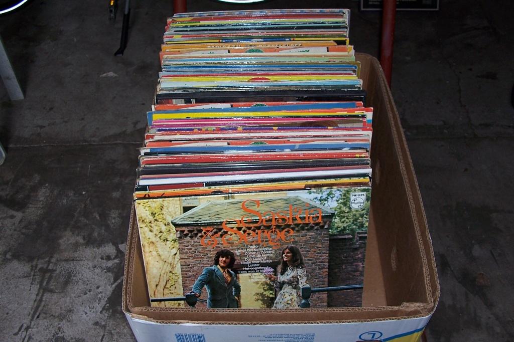 doos met ongeveer 110 Nederlandstalige lp's nr 2, Ophalen, Gebruikt, Overige genres, 12 inch