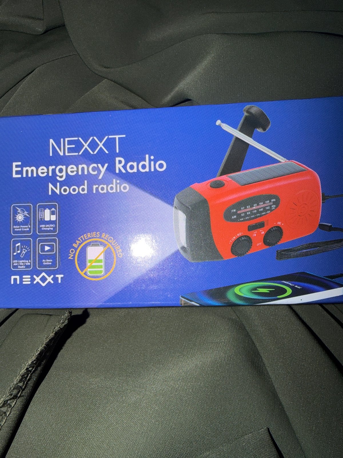 NEXXT Noodradio - AM/FM/NOAA, Zaklamp, Powerbank, Ophalen of Verzenden, Nieuw, Radio
