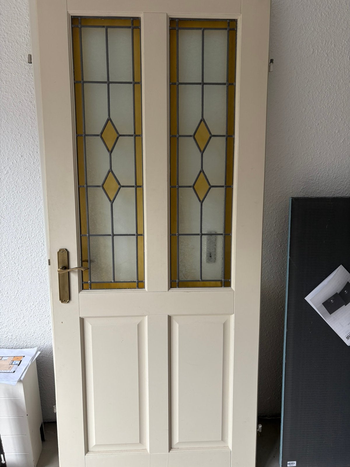 Binnendeur glas & loop, Gebruikt, 80 tot 100 cm, Binnendeur, Ophalen of Verzenden