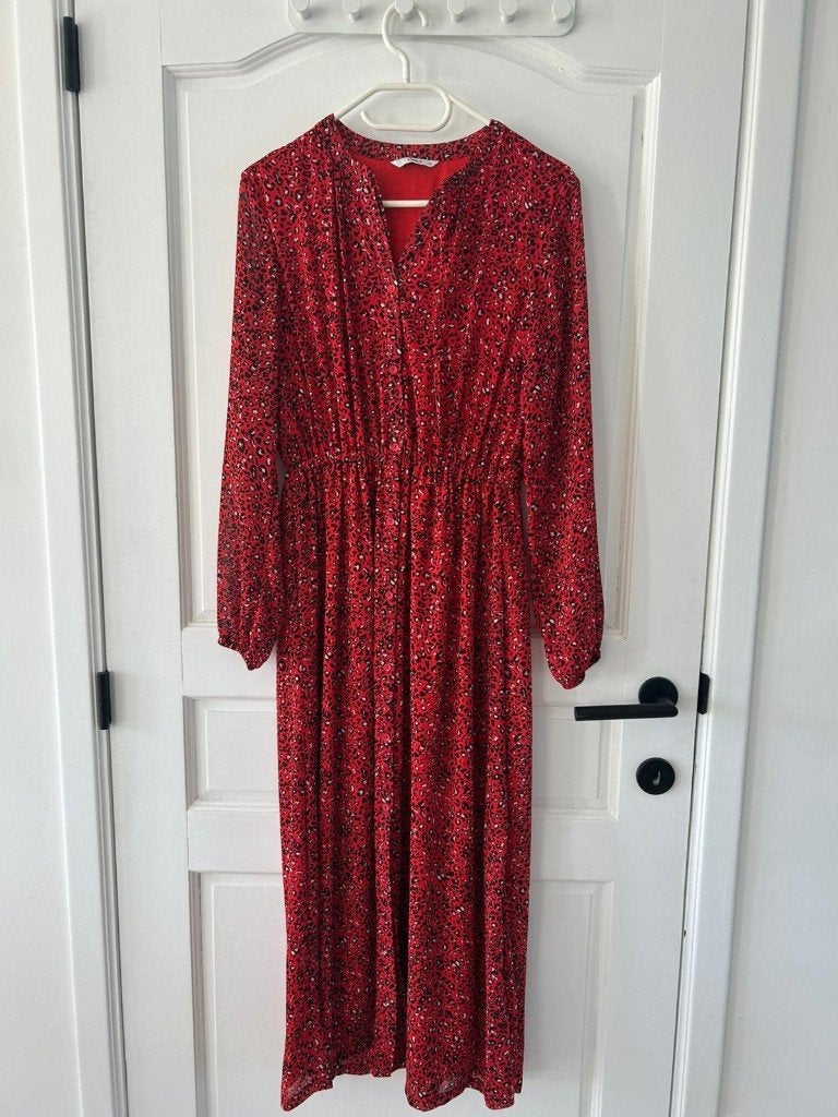 Lange Jurk Rood Only M, Kleding | Dames, Maat 38/40 (M), Only, Nieuw, Ophalen of Verzenden