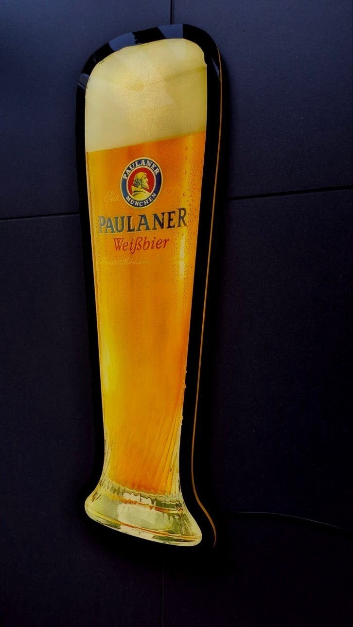 Paulaner Lichtreclame NIEUW, Verzamelen, Biermerken, Ophalen of Verzenden, Reclamebord, Plaat of Schild, Overige merken