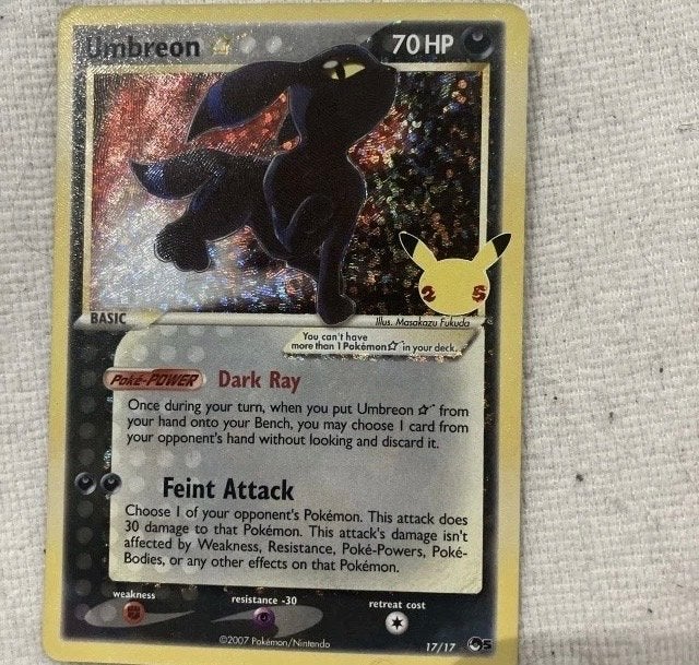Umbreon Pokémon kaart, Hobby en Vrije tijd, Verzamelkaartspellen | Pokémon, Ophalen of Verzenden, Gebruikt, Losse kaart