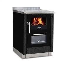 Tyrola TRF60 houtgestookt fornuis tussenbouw, Ophalen, Zwart, Nieuw, 50 tot 100 cm