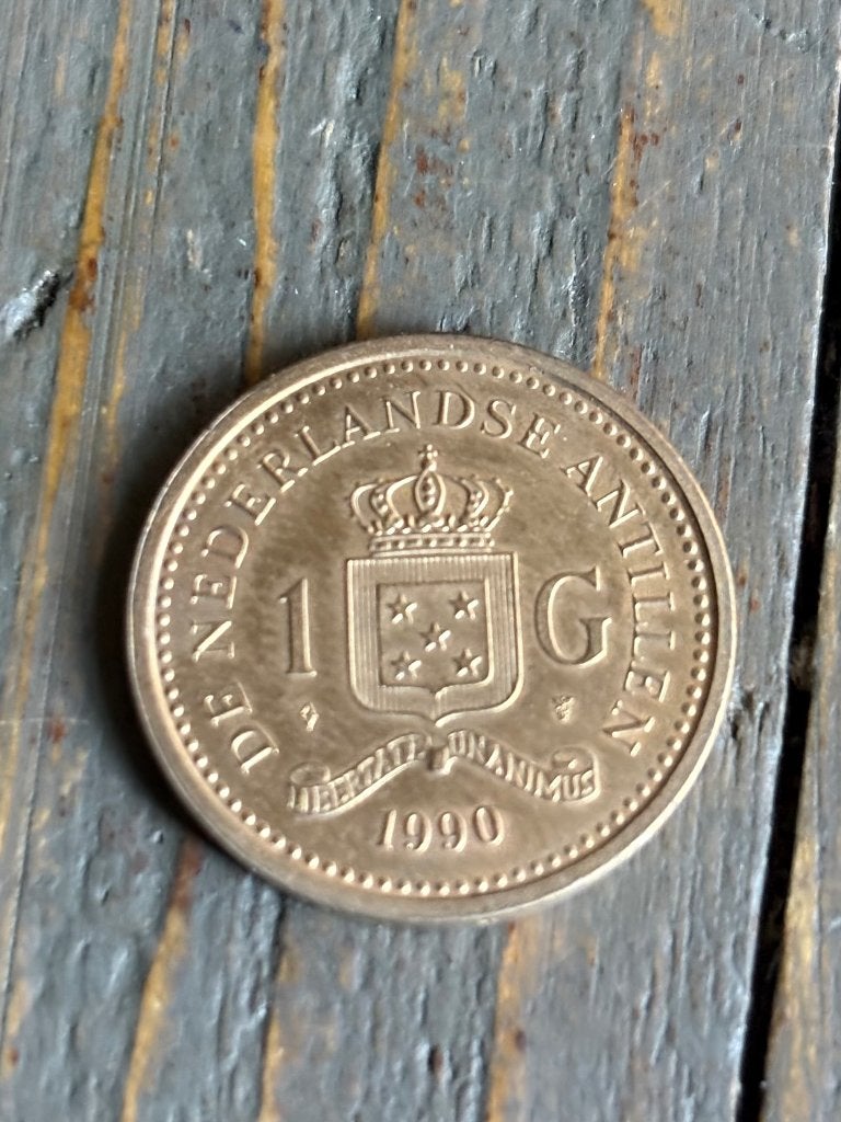 1 Gulden 1990 nederlandse antillen, Postzegels en Munten, Ophalen of Verzenden, Koningin Beatrix, 1 gulden, Losse munt