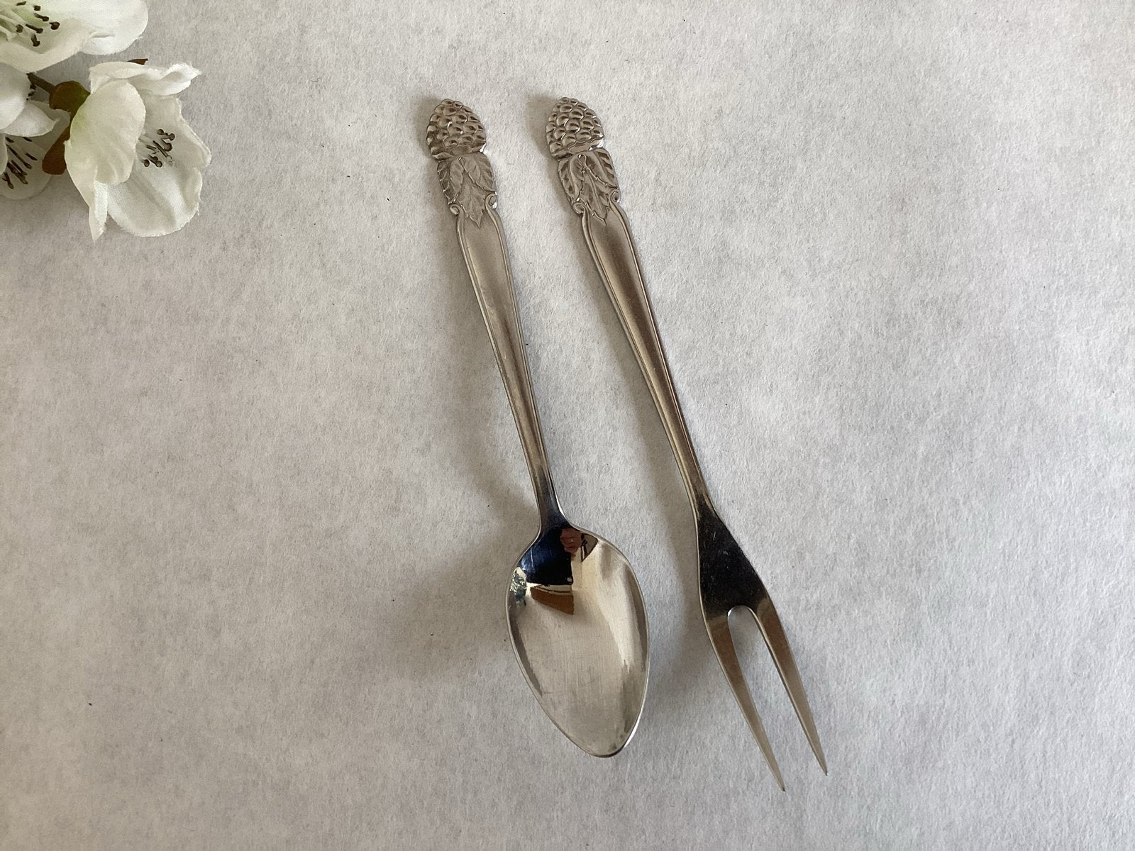 Vintage Gero Zilmeta bowlvorkje en theelepel Braam model 361, Ophalen of Verzenden