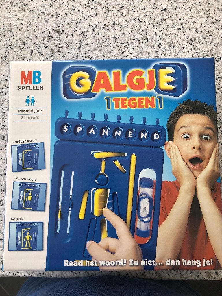 Galgje 1 tegen 1 spel, Een of twee spelers, Ophalen, Gebruikt, MB Spellen