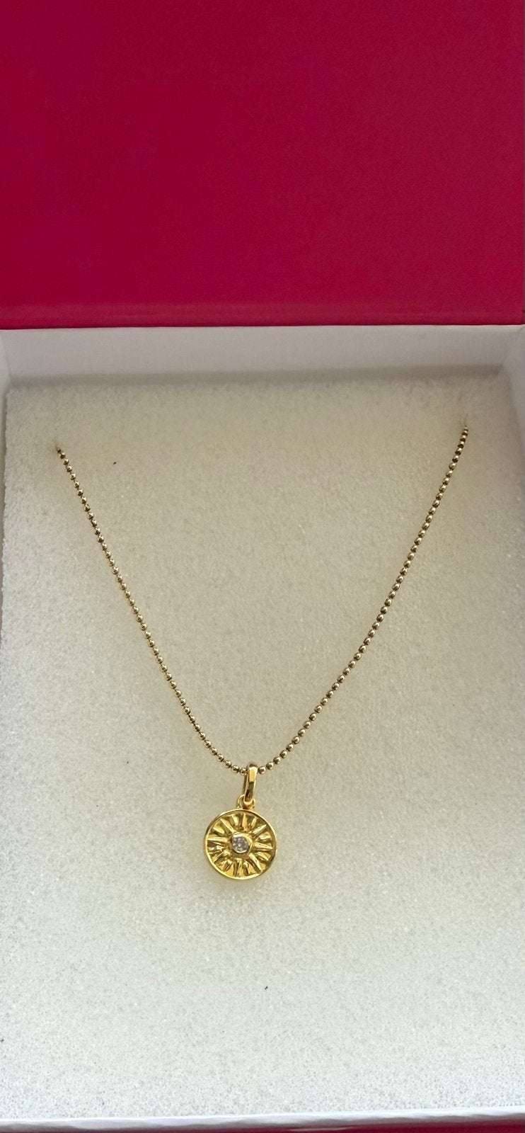 Zinzi Goldplated Zon ketting., Ophalen of Verzenden, Zo goed als nieuw, Zilver