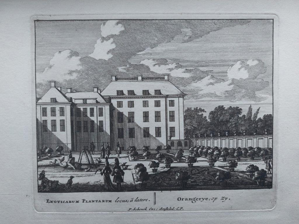 3 / Exoticarum Plantarum - Orangery te Den Haag Oude gravure, Ophalen of Verzenden