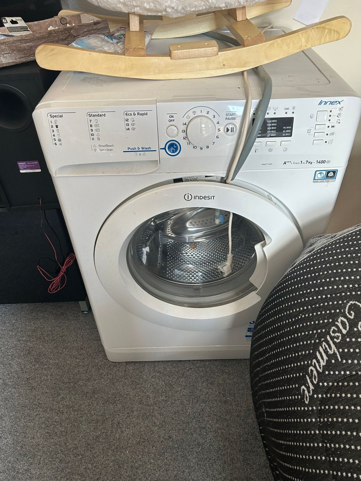 Indesit Wasmachine en Thomson Droger - Goed Werkend, Ophalen, Gebruikt, Voorlader, 85 tot 90 cm