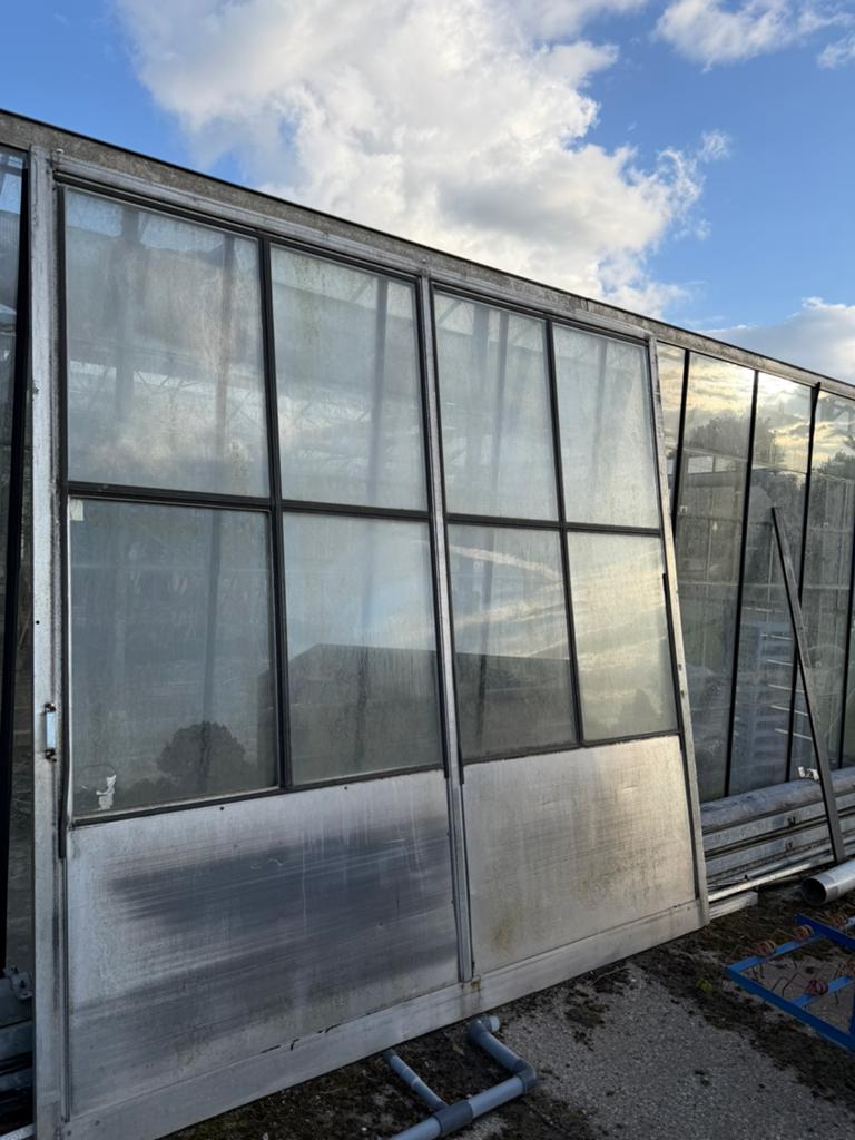 Aluminium schuifdeur voor kas, Ophalen, Glas, Zo goed als nieuw, Aluminium