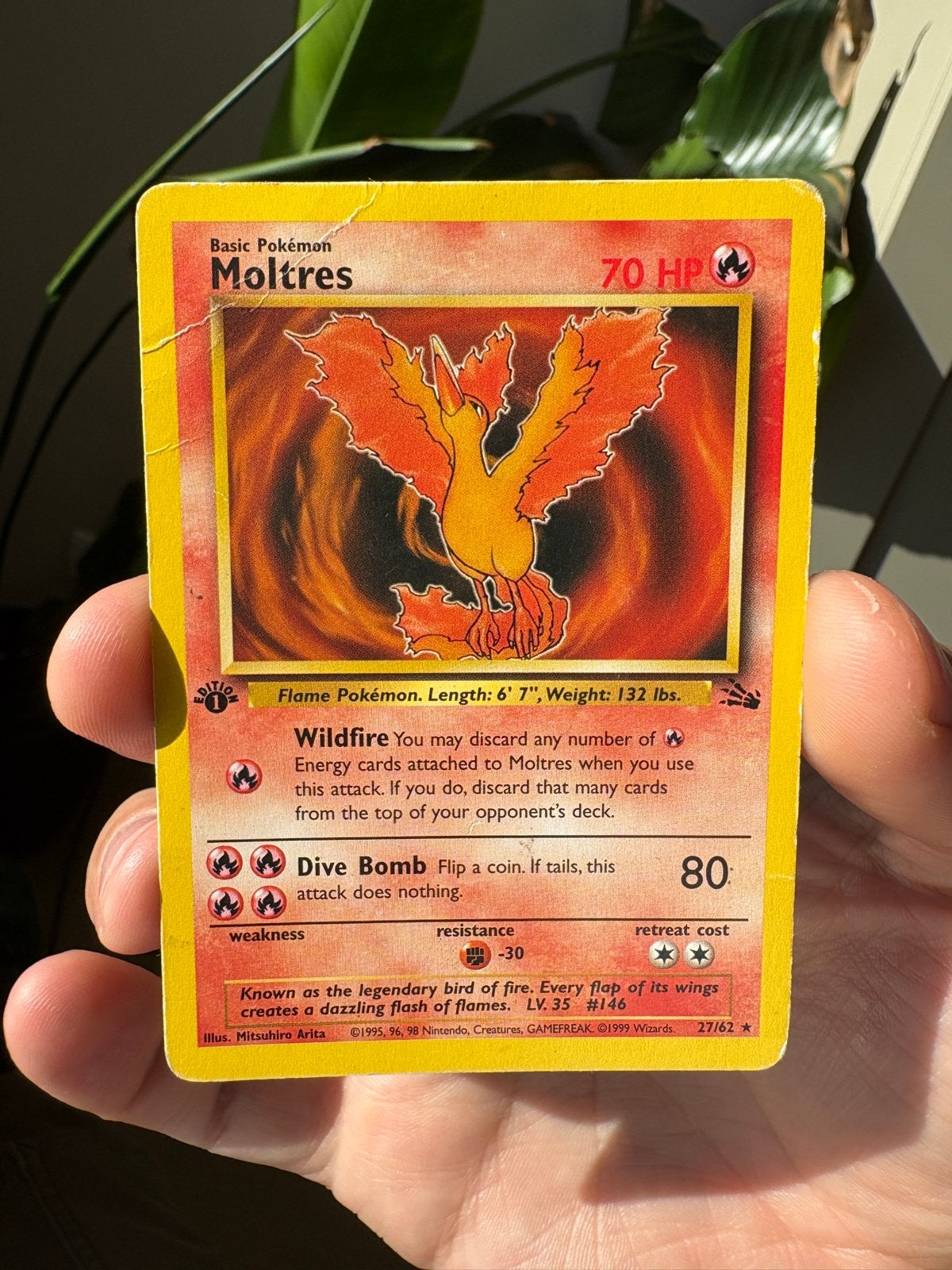 Moltres Fossil 1st. Ed (27/62) P, Ophalen, Gebruikt, Losse kaart
