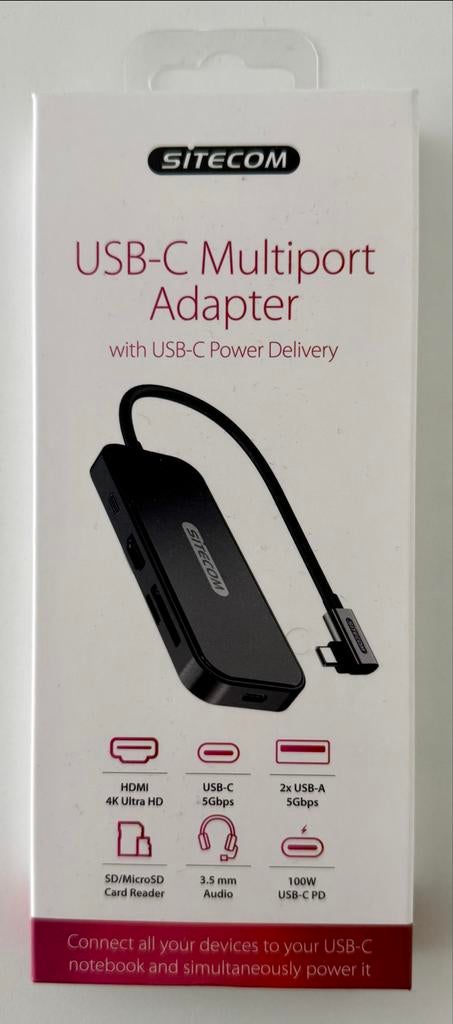 Sitecom USB-C Multiport Adapter met Power Delivery, Ophalen of Verzenden, Nieuw