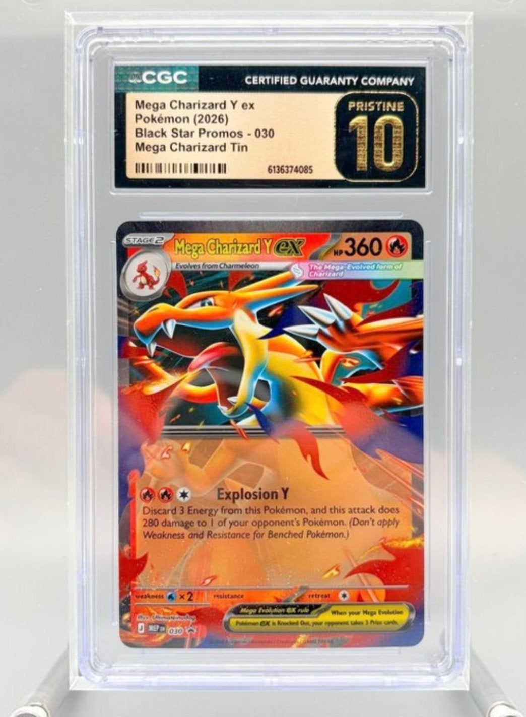 Mega Charizard Y ex Pokémon (2026) CGC Pristine 10, Ophalen of Verzenden, Nieuw, Losse kaart, Foil