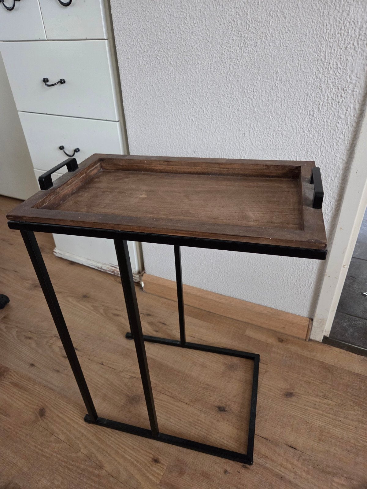 Bijzettafel met los blad, Minder dan 55 cm, Gebruikt, Rechthoekig, Ophalen