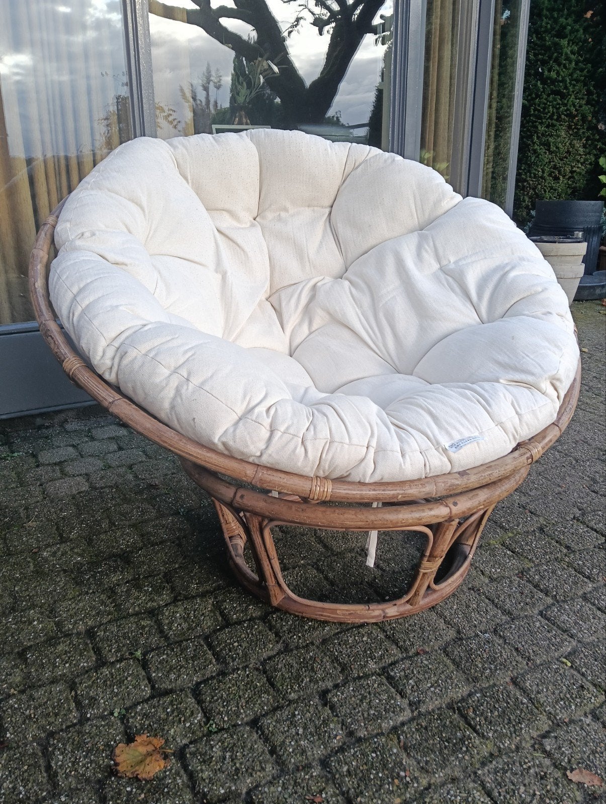 Lounge stoel bruin rotan, Ophalen, Bruin, Eén