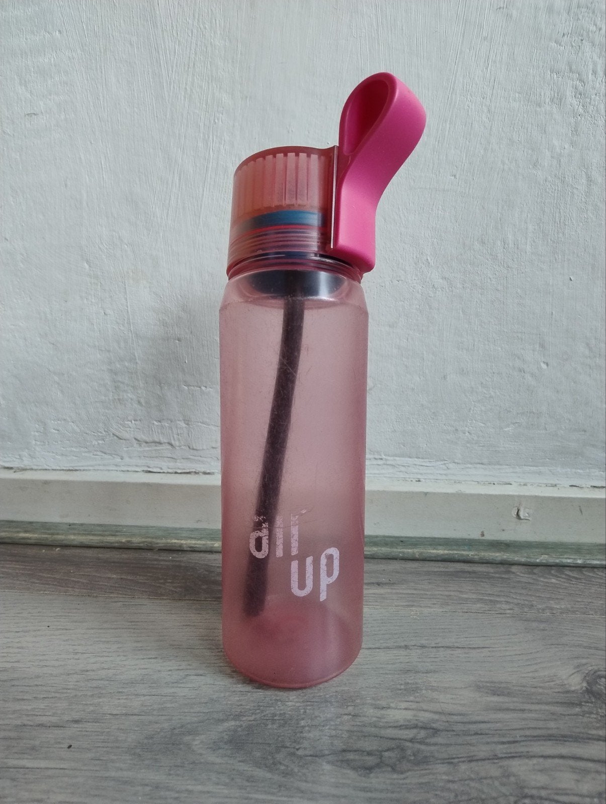 Air up roze drinkfles originele uitvoering met blauw mondstu, Ophalen of Verzenden