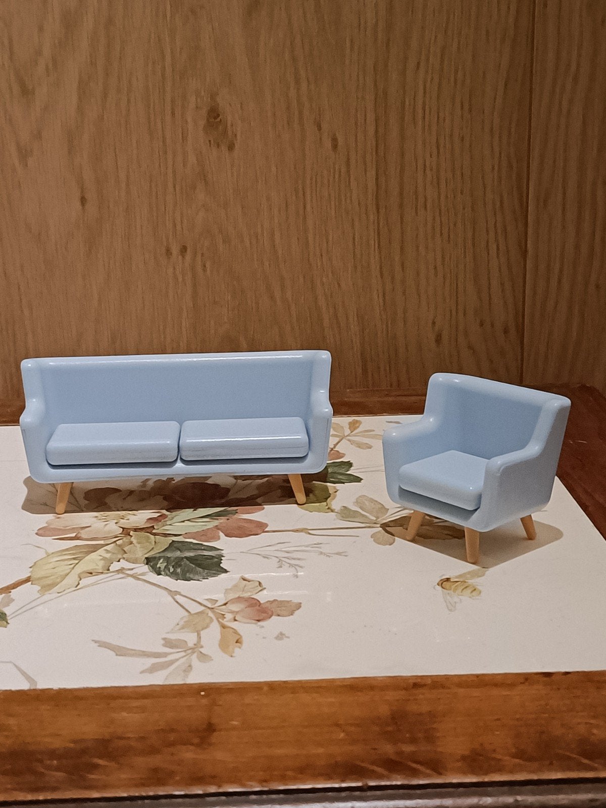 Bank en stoel poppenhuis 1:12, Ophalen of Verzenden, Gebruikt, Poppenhuis