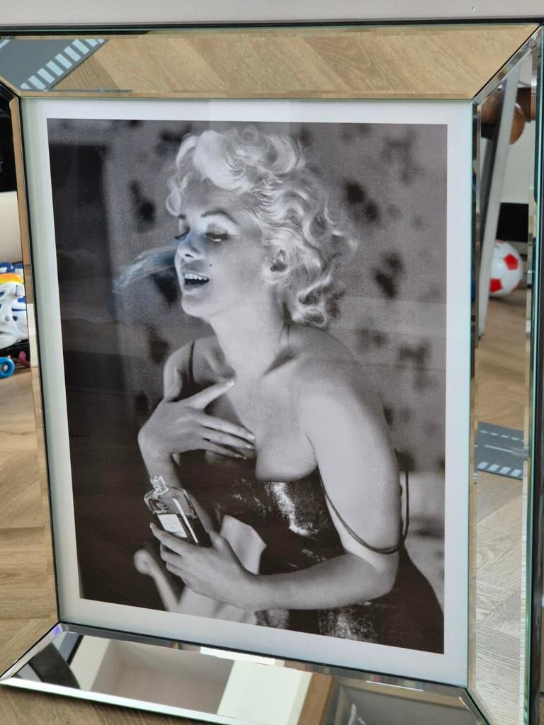 Marilyn Monroe schilderij met spiegelrand, Ophalen of Verzenden